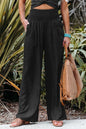 Smocked Waist Wide Leg Pants