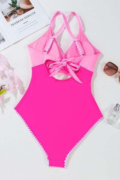 Colorblock Ric-Rac One-Piece Swimsuit