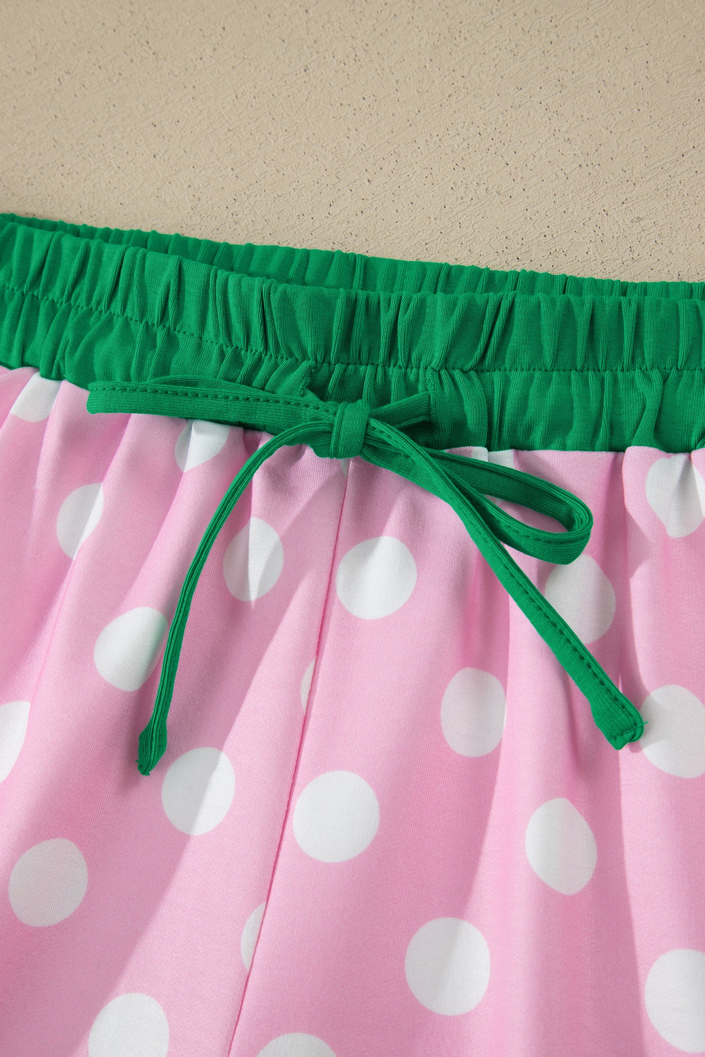 Polka Dot Contrast Trim Top & Short Set