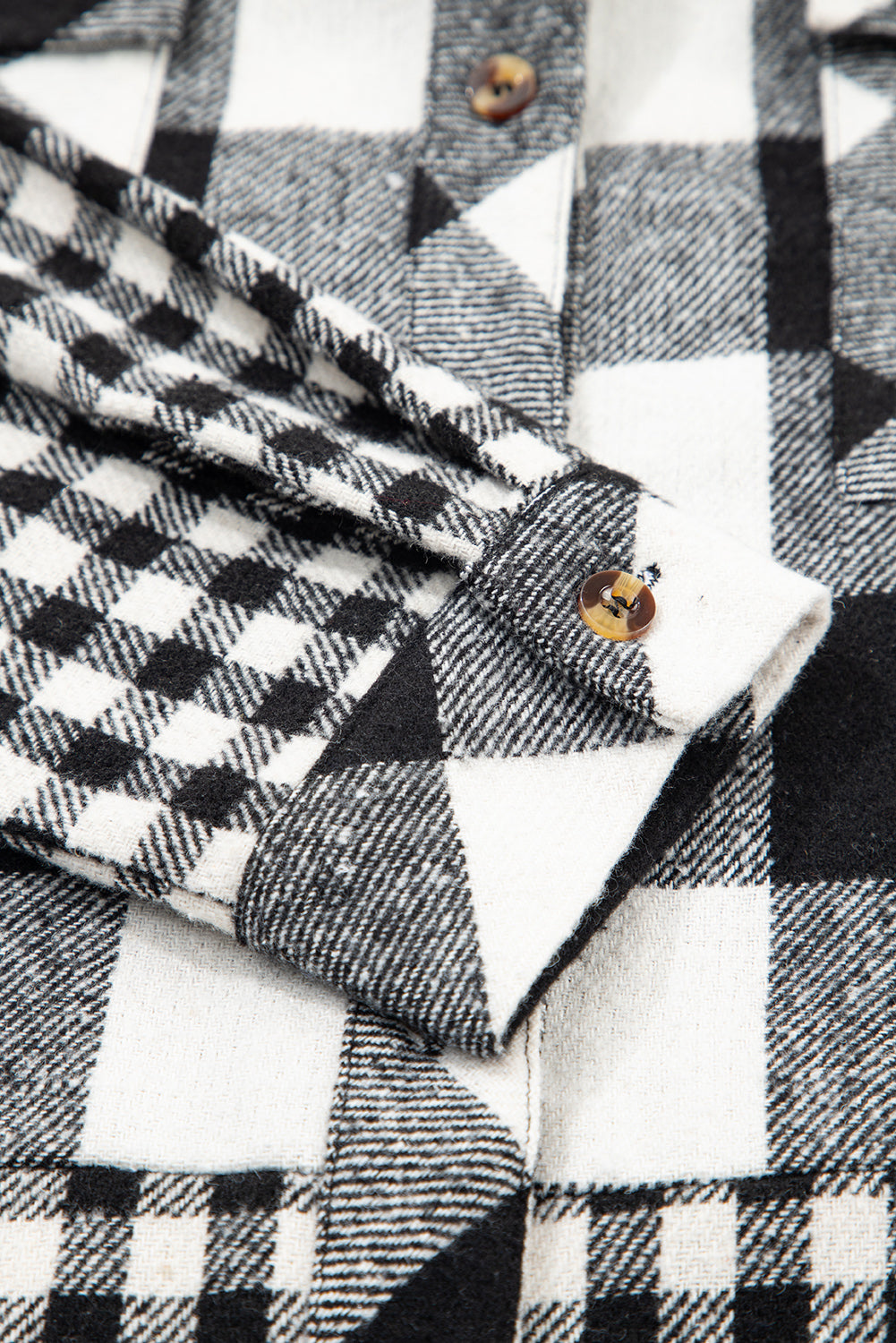 Plaid Patchwork Drawstring Hooded Shacket