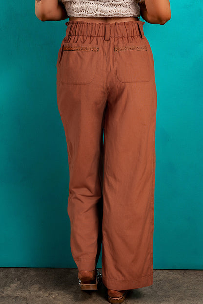 Elastic Waist Straight Leg Pants