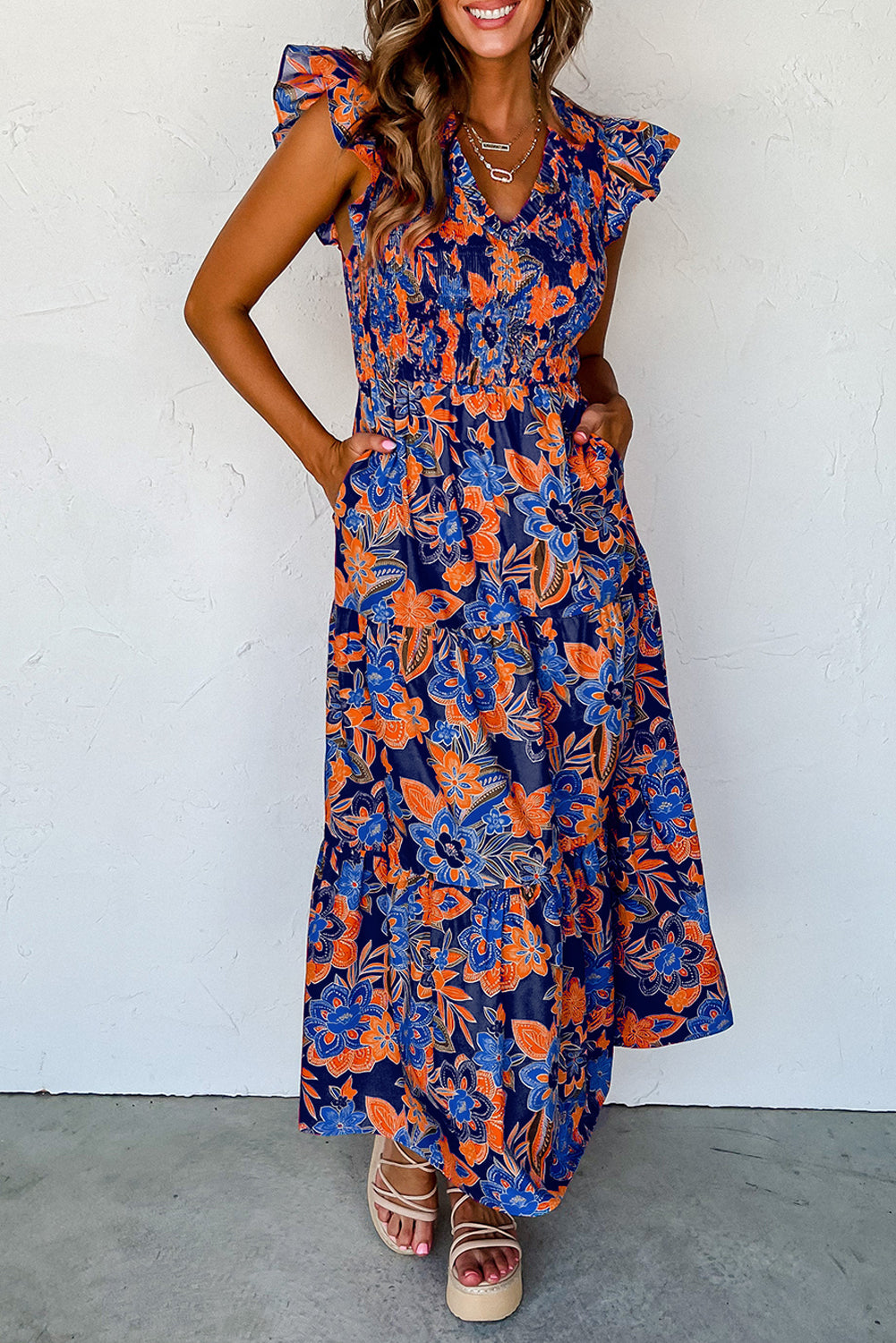 Floral Ruffle Tiered Maxi Dress