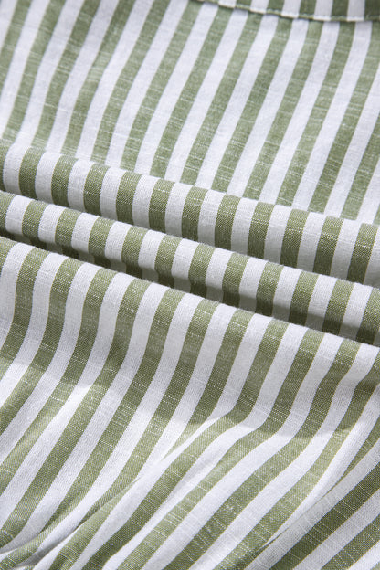 Stripe Tassel Tie-Neck Ruffle Tiered Dress