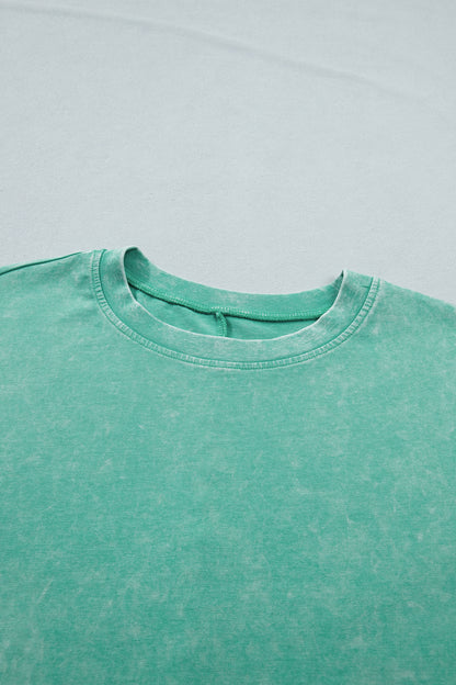 Solid Mineral Washed Short Sleeve Oversize Tee
