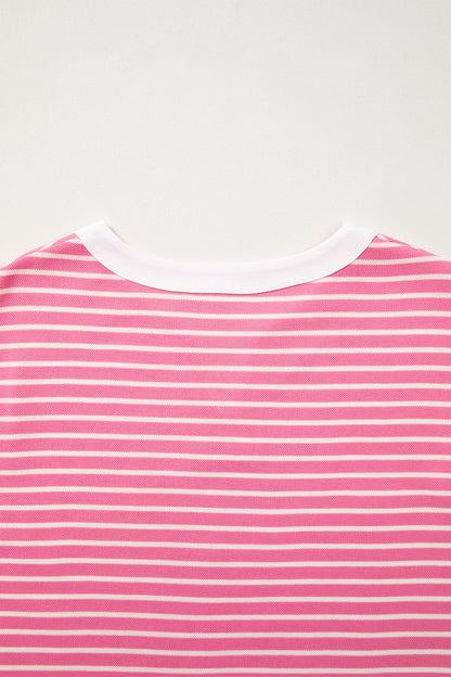 Stripe Colorblock Notched Neck Sleeveless Mini Dress