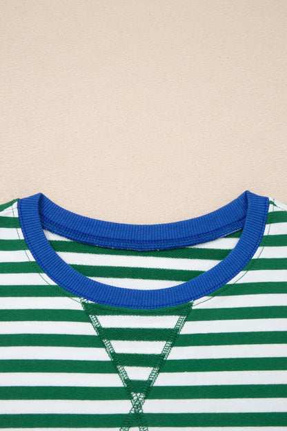 Stripe Terry Knit Top & Shorts Set