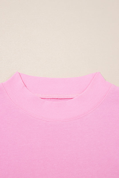 Plus Size Solid Ruffle Tiered Ribbed Crewneck Top