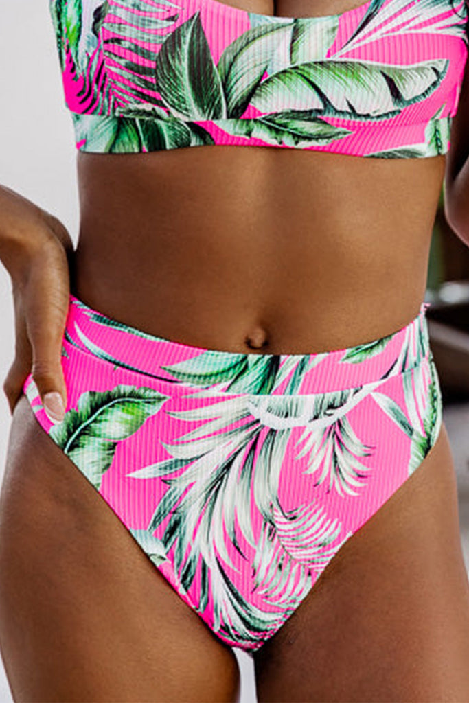 Tropical RIbbed Bikini Bottoms