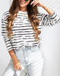 Stripe Long Sleeve Crewneck Top