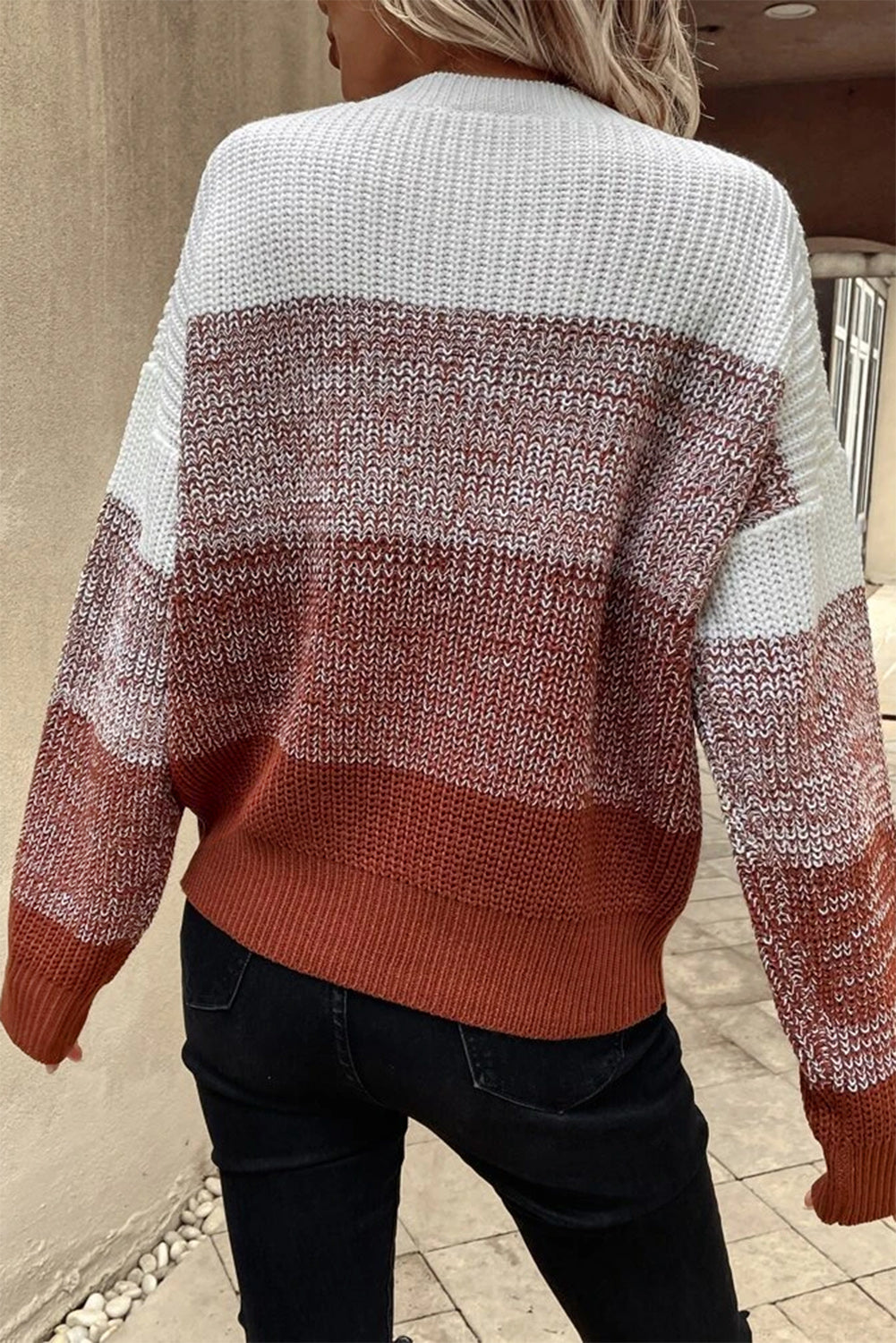 Colorblock Drop Shoulder Sweater