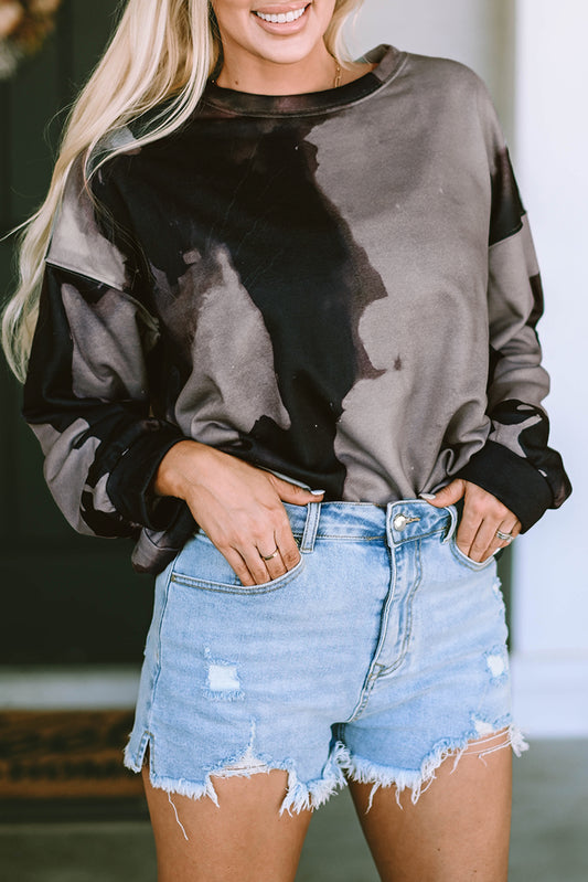 Tie-Dye Round Neck Sweatshirt