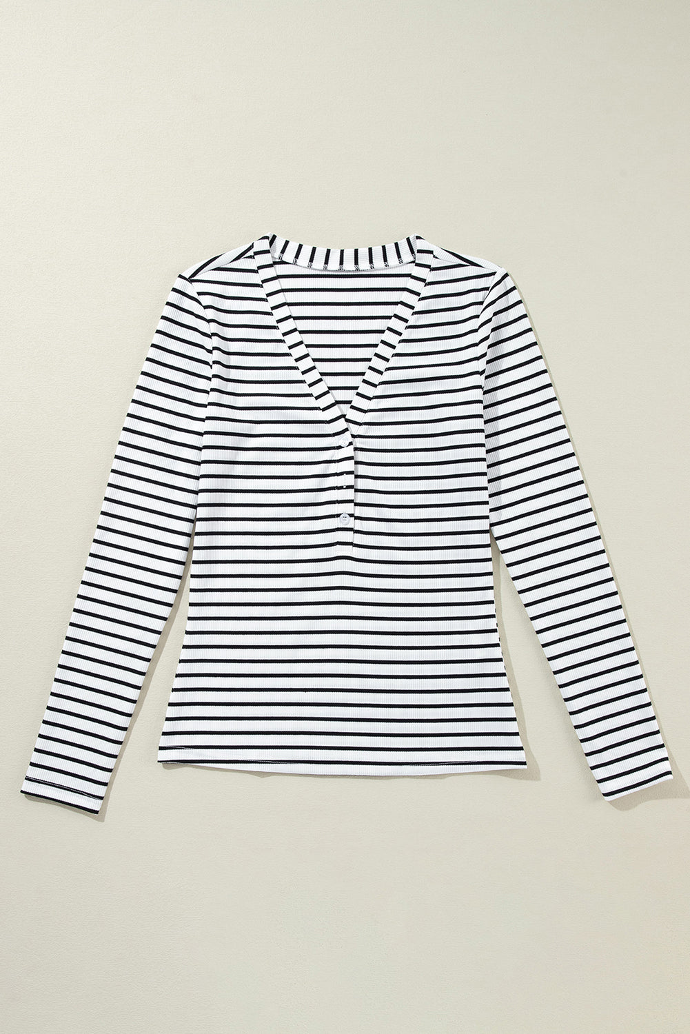 Stripe V-Neck Long Sleeve T-Shirt