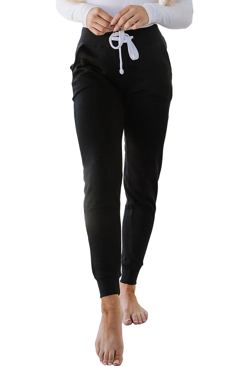 Drawstring Waist Pocketed Joggers