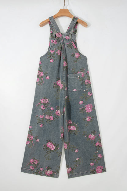 Floral Pleated High Waist Wide Leg Jumpsuit