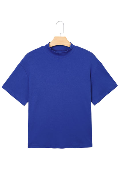 Oversized Solid Color High Neck Tee
