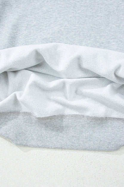 Solid Mock Neck Oversized Sweatshirt