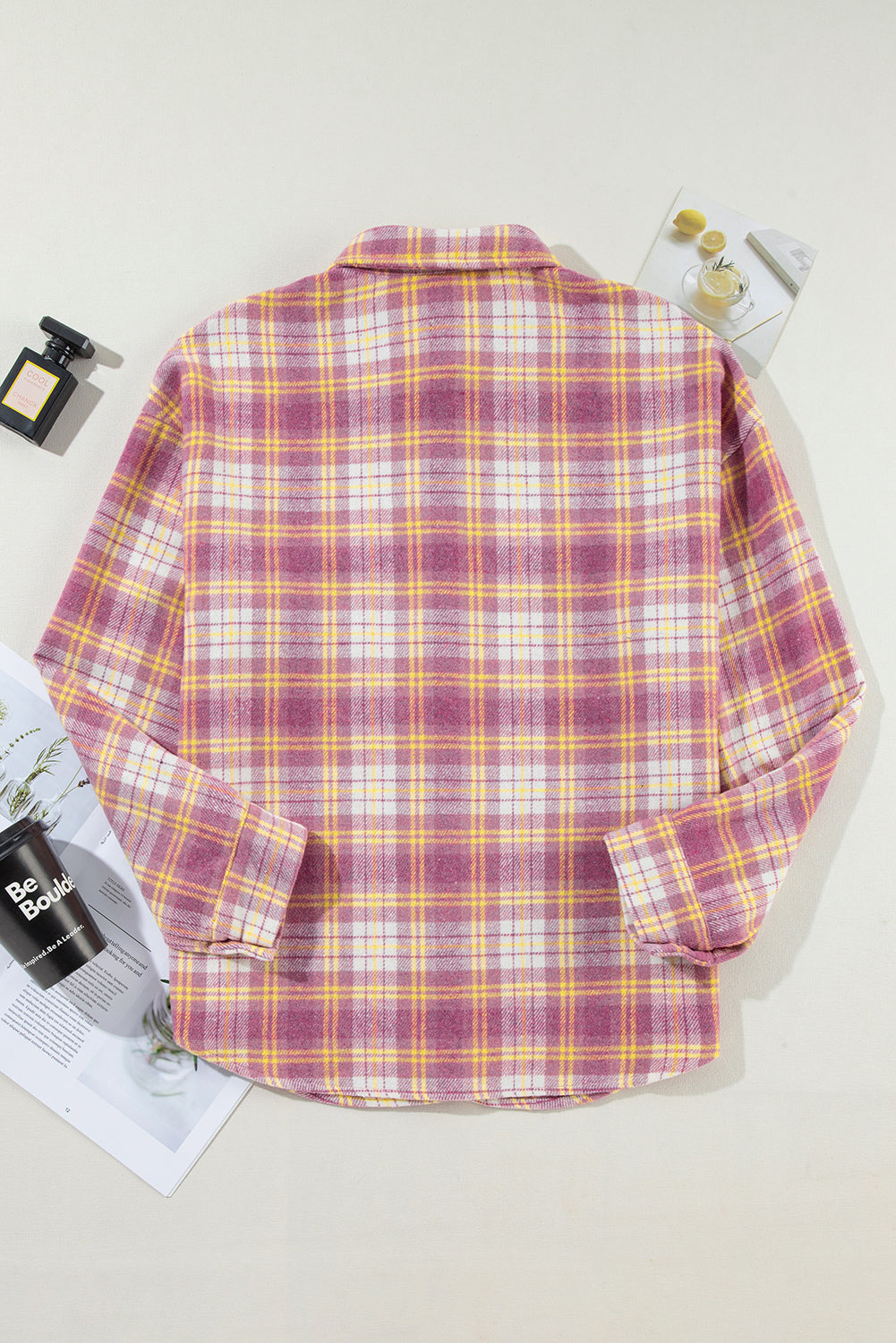 Plaid Pocketed Long Sleeve Shacket