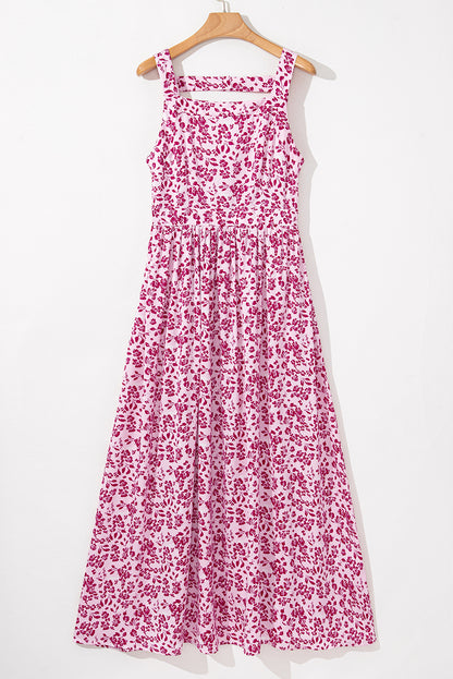 Floral Cutout Back Empire Waist Maxi Dress