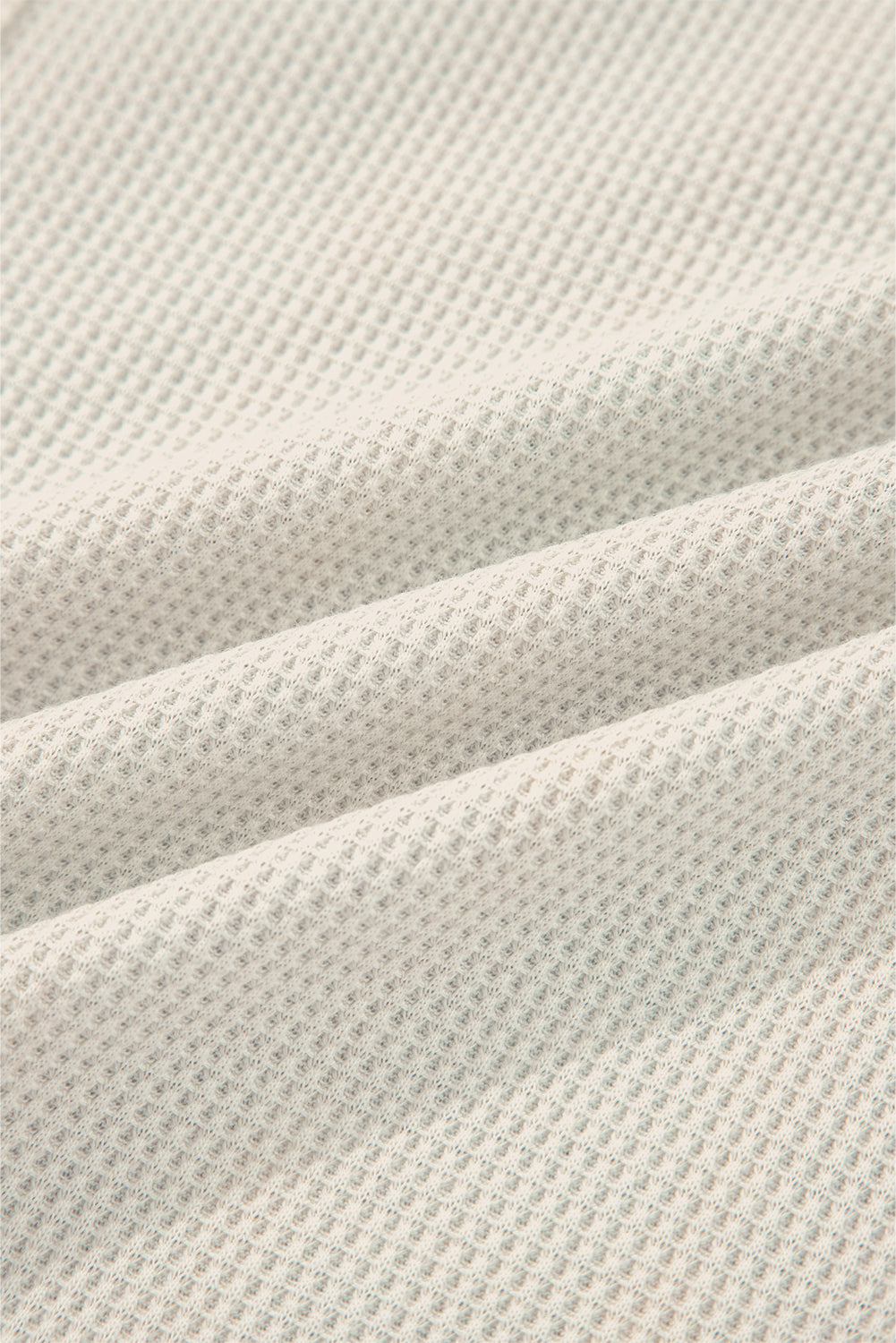 Stripe Plaid Patchwork Waffle Knit Henley Top