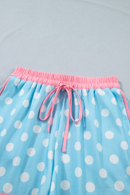Polka Dot Contrast Trim Top & Short Set