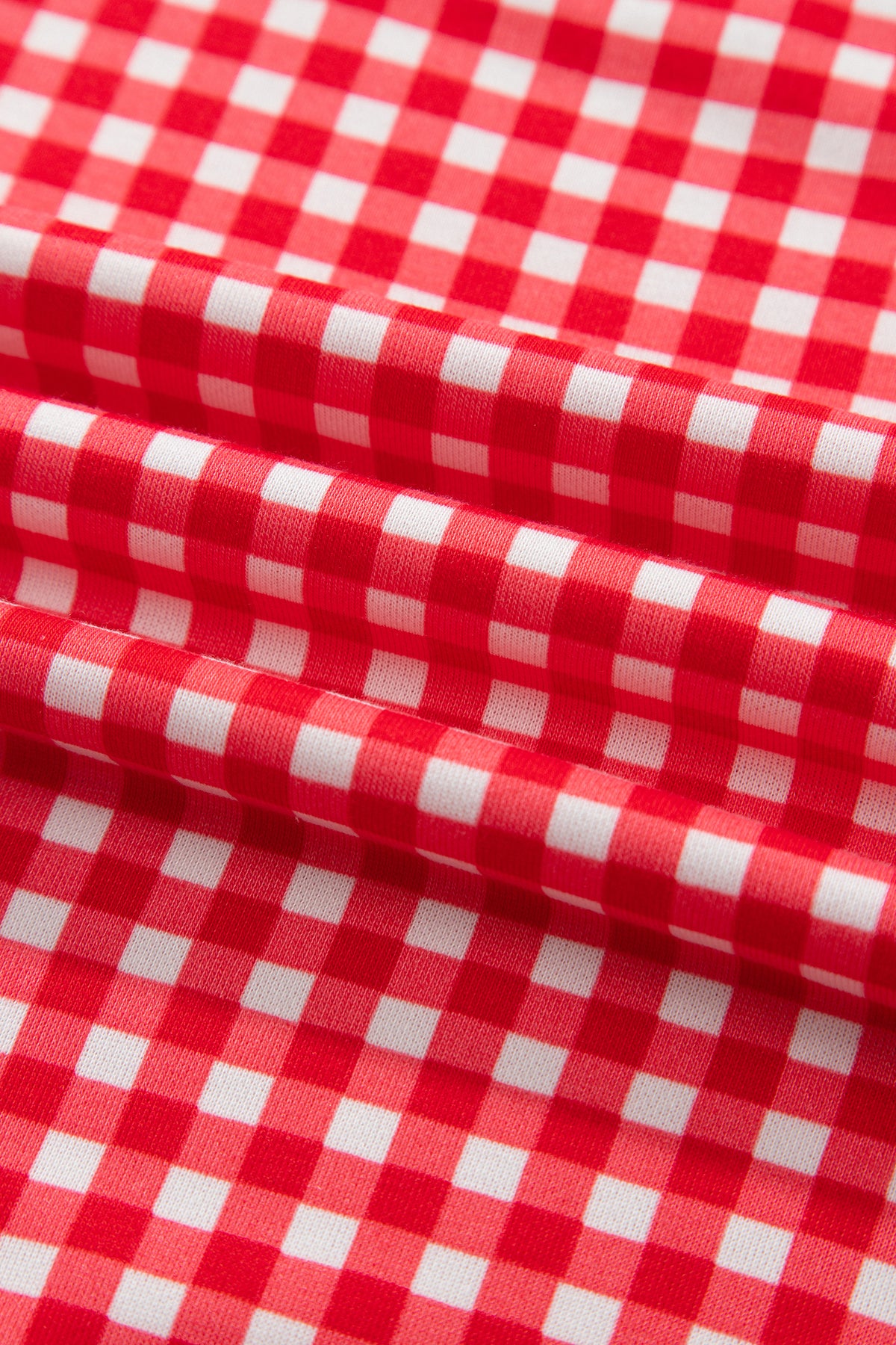 Gingham Contrast Trim Oversized Top & Skort Set