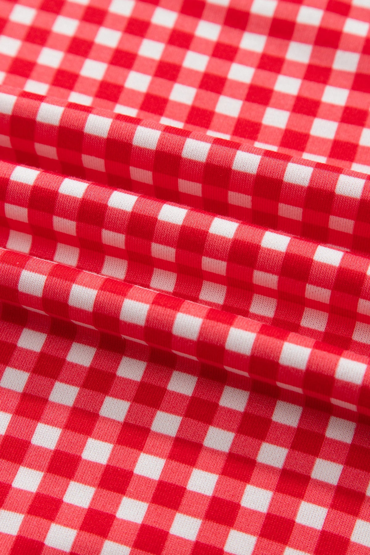 Gingham Contrast Trim Oversized Top & Skort Set