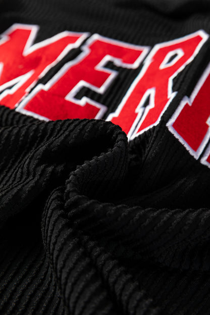 Christmas Merry Corded Knit Long Sleeve Top