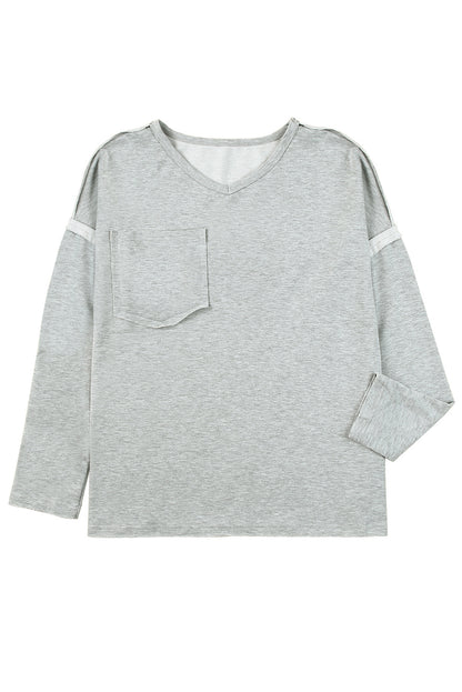 Reverse Seam Chest Pocket Top