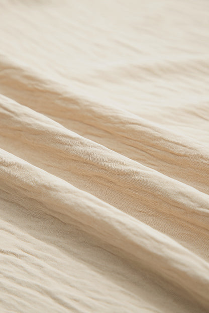 Solid Ruffle Short Sleeve Blouse