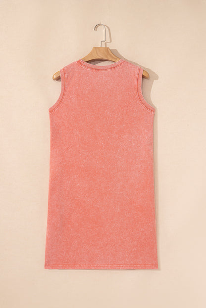 Mineral Wash Pocketed Tank Mini Dress