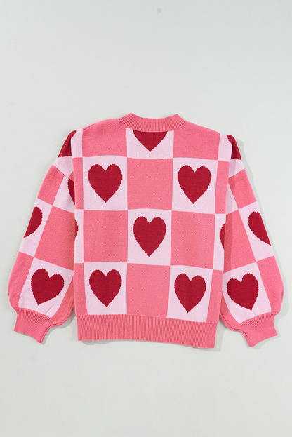 Plus Size Heart Drop Shoulder Sweater