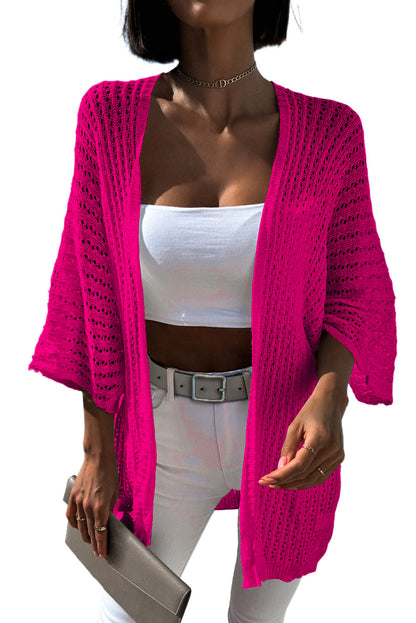 Hollowed Knit Kimono Cardigan