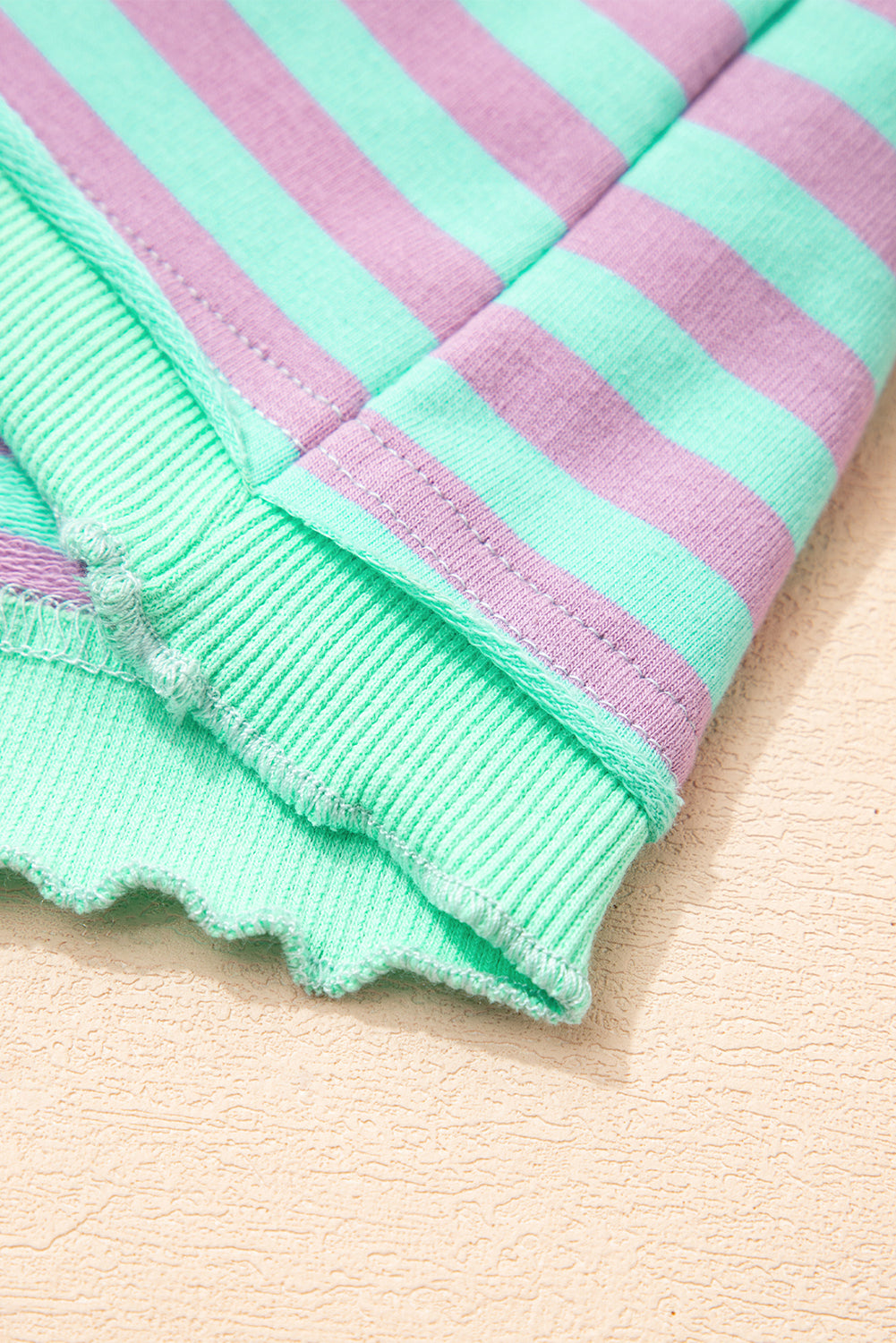 Stripe Reverse Seam Contrast Trim Sweatshirt