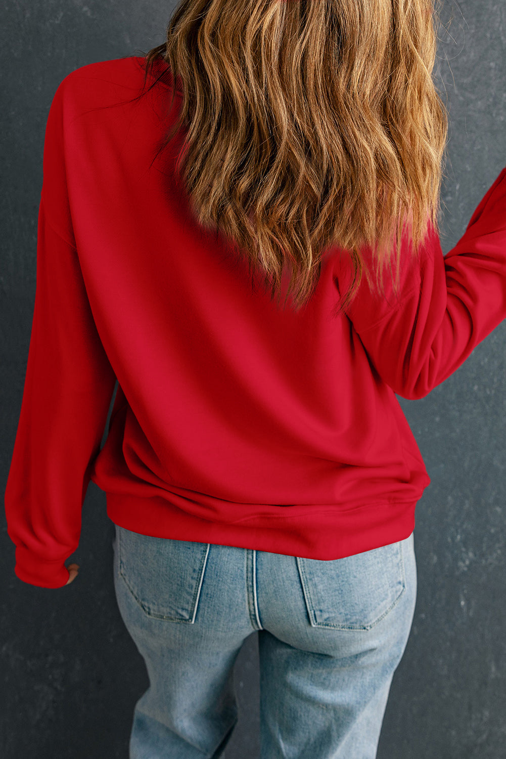 Plus Size Solid Crewneck Sweatshirt