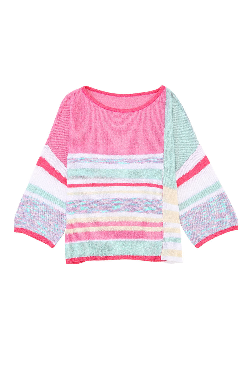 Colorblock Stripe 3/4 Sleeve Top