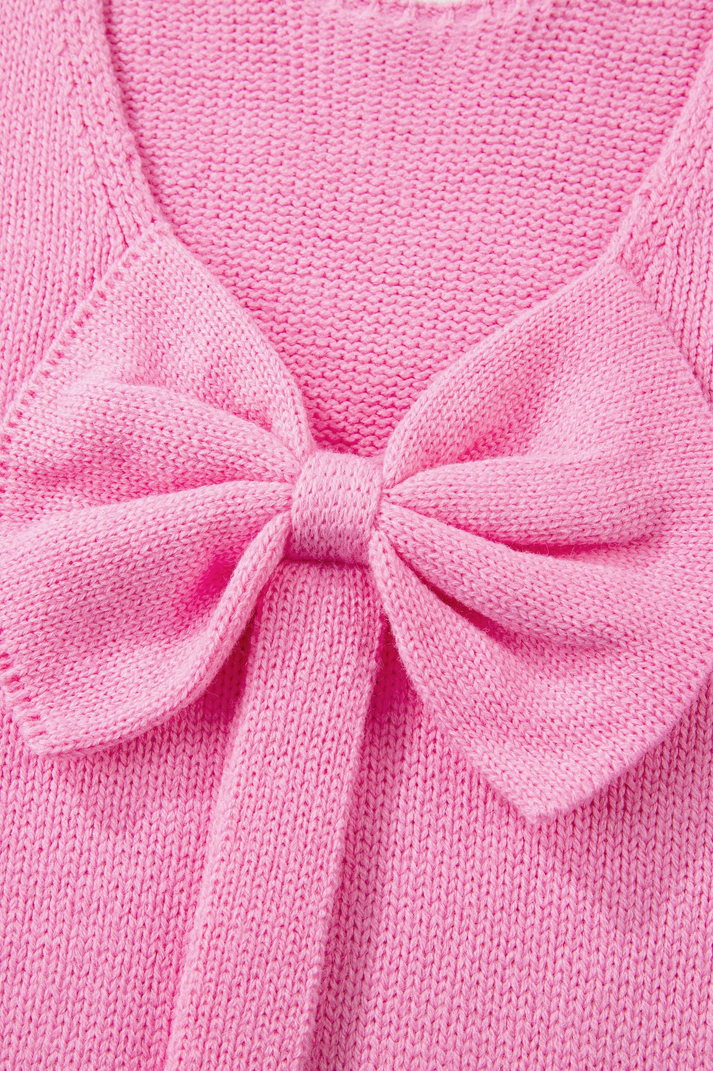 Bow Tie Backless Bubble Sleeve Sweater