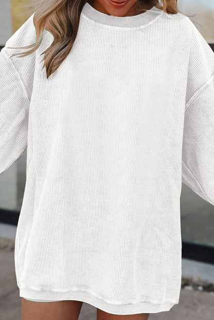 Ribbed Long Sleeve Oversized Sweatshirt