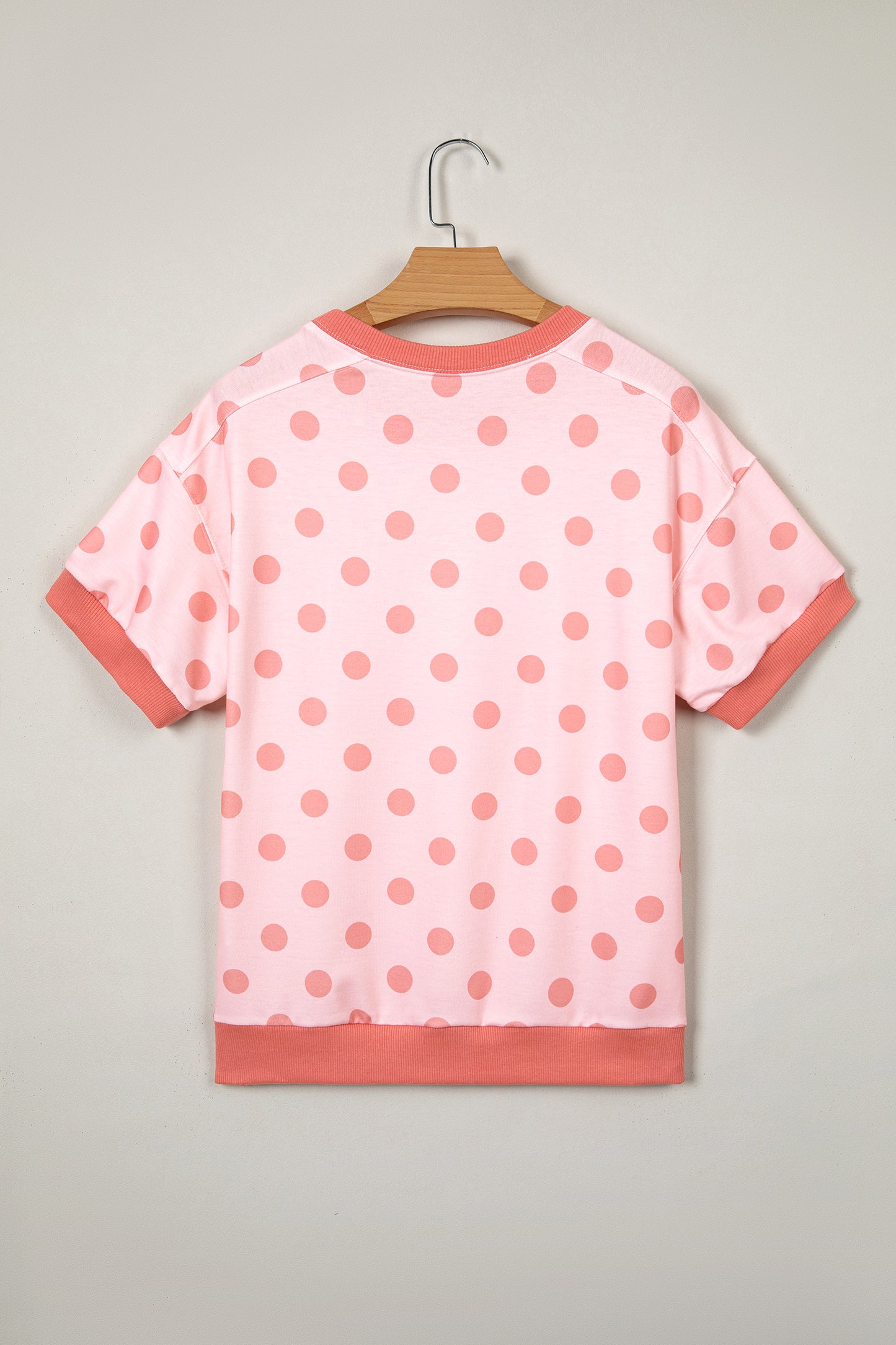 Colorblock Polka Dot Short Sleeve Tee