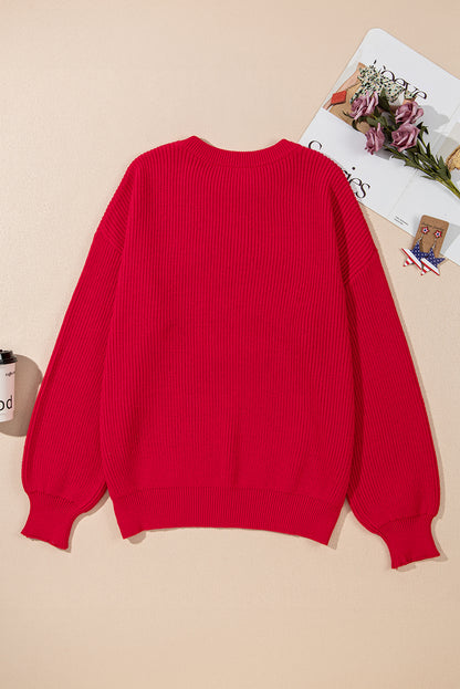 Plus Size Sparkle Tinsel Crewneck Sweater