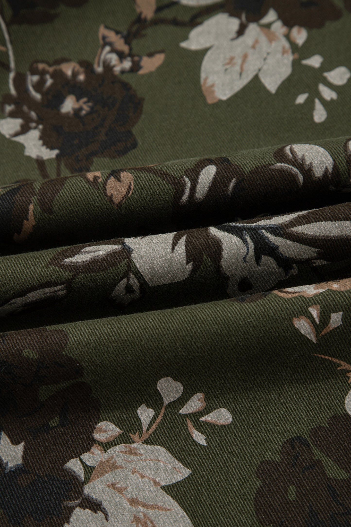 Floral Denim Patch Pocket Straight Leg Jeans