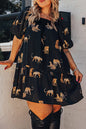 Cheetah Ruffle Mini Dress Plus Size