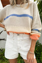 Colorblock Stripe Drop Shoulder Sweater