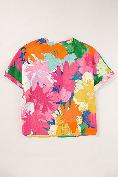 Floral Folded Short Sleeve Shirt