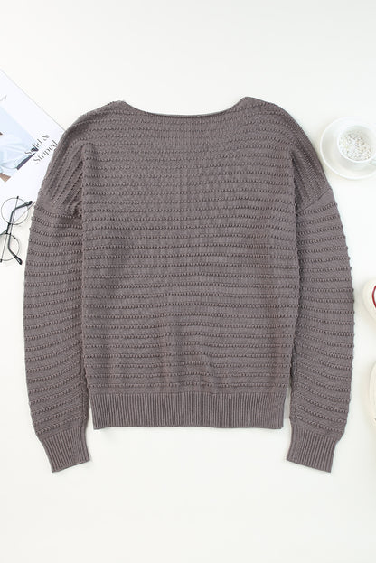 Textured Dolman Long Sleeve Sweater