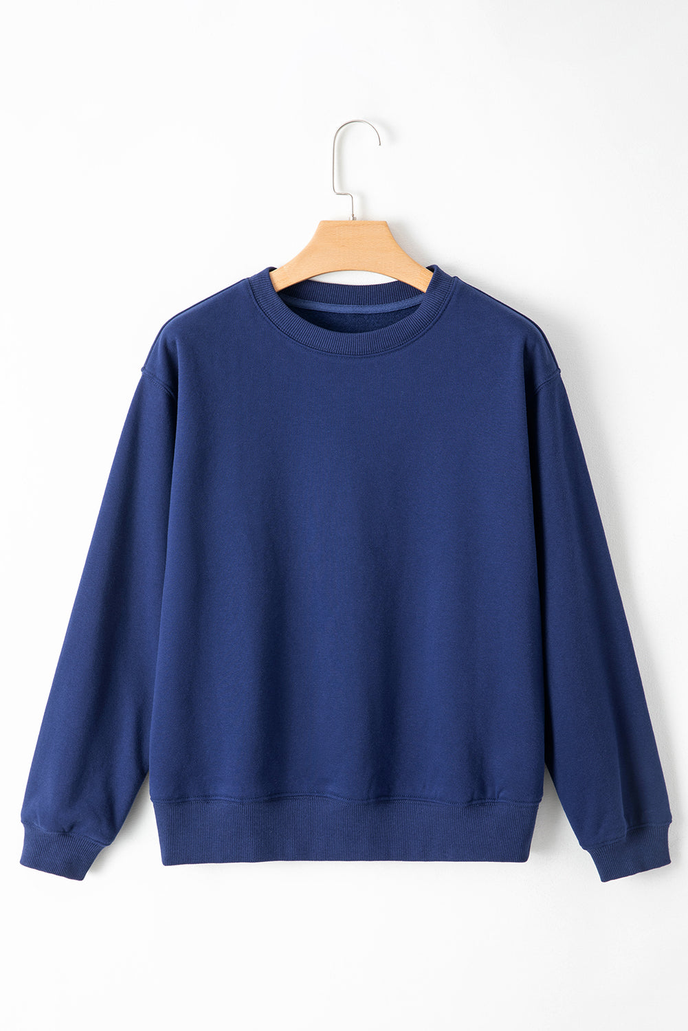 Solid Fleece Lined Terry Sweatshirt