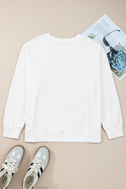 Plus Size Bow Tie Drop Shoulder Sweatshirt