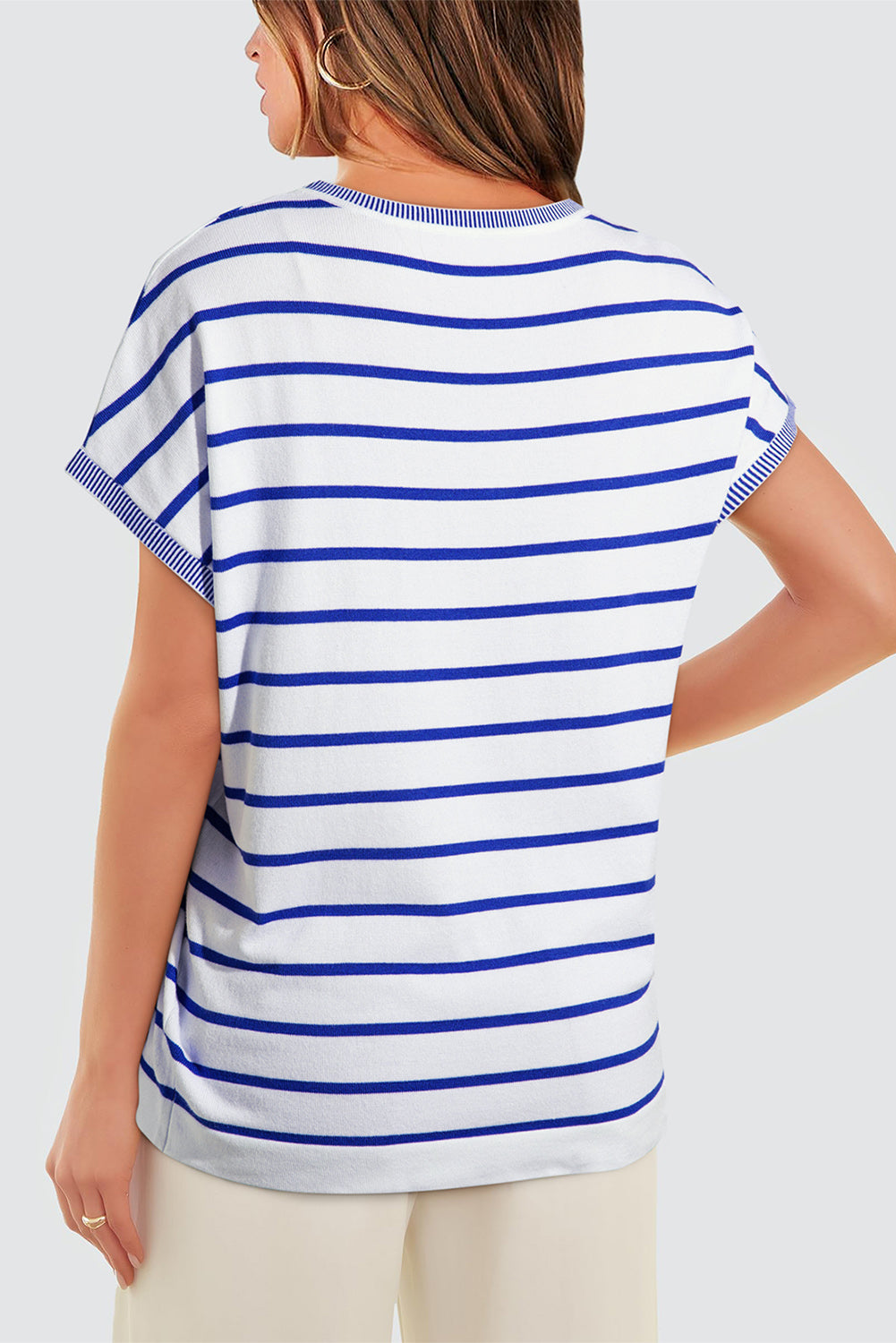 Stripe Bat Sleeve T-Shirt