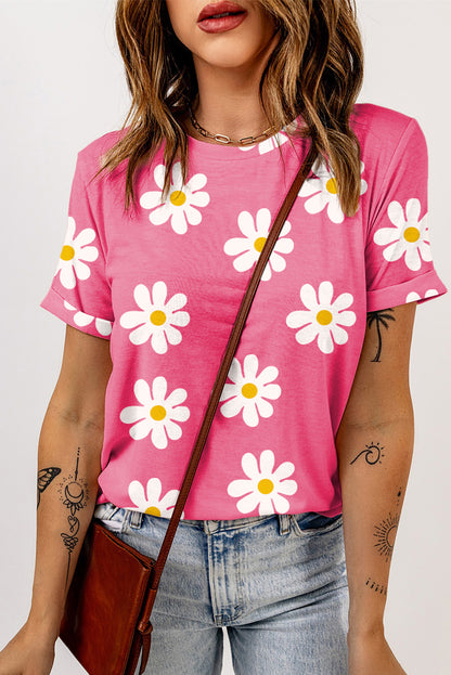 Floral Short Sleeve Crewneck T-Shirt