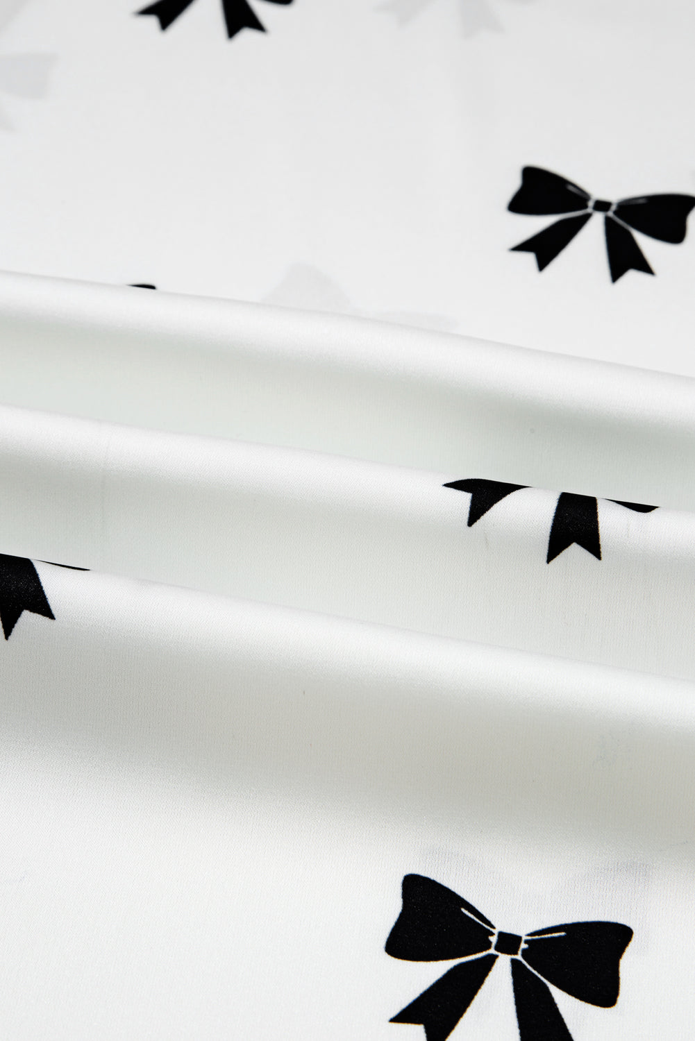 Bow Tie Long Sleeve Top and Pants Pajama Set