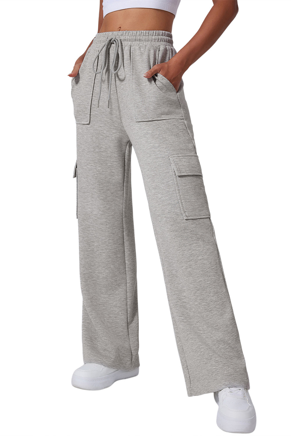 Drawstring Waist Pocketed Workout Pants